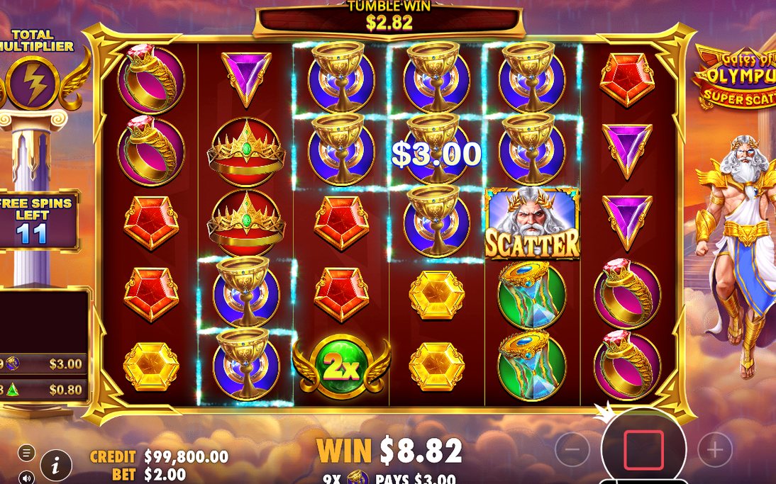Multiplikatorer samlas under pågående free spins-runda