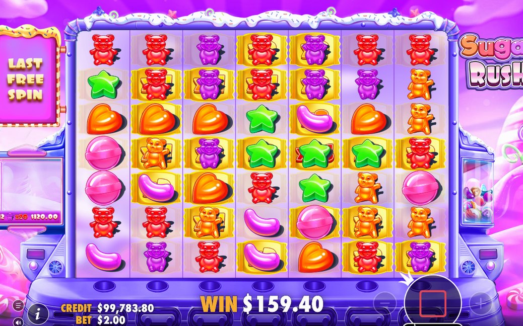 Slutskärmen för Free Spins med totalvinsten för hela rundan